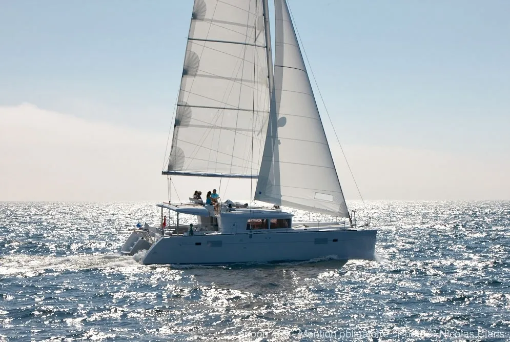 Exterior view of Lipopette, a Lagoon 450 catamaran at Marseille, France