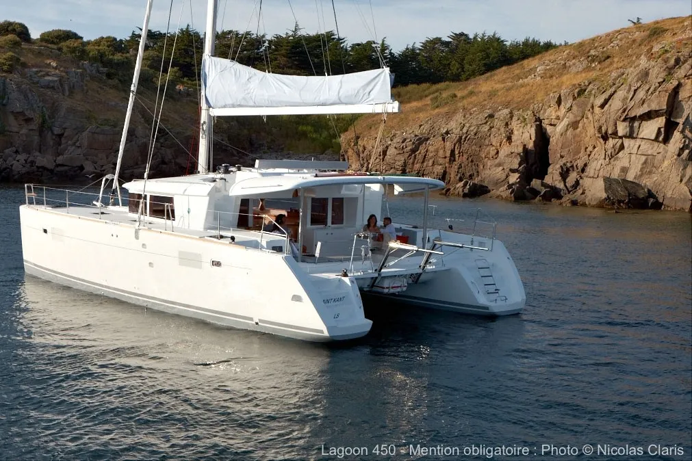 Exterior view of Lipopette, a Lagoon 450 catamaran at Marseille, France