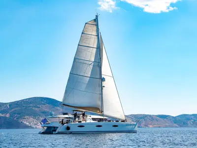 High Jinks, a Fountaine Pajot Sanya 57 sailboat at Athens, Greece