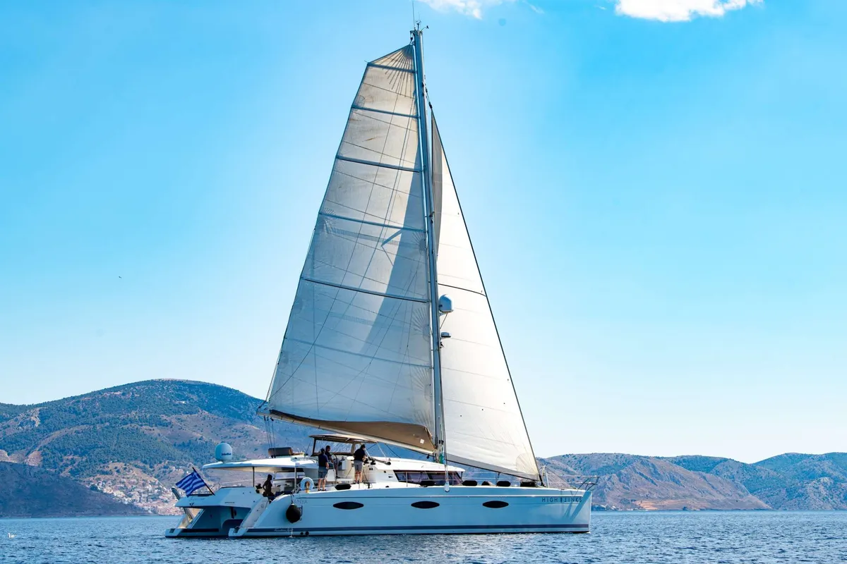 High Jinks, a Fountaine Pajot Sanya 57 sailboat at Athens, Greece