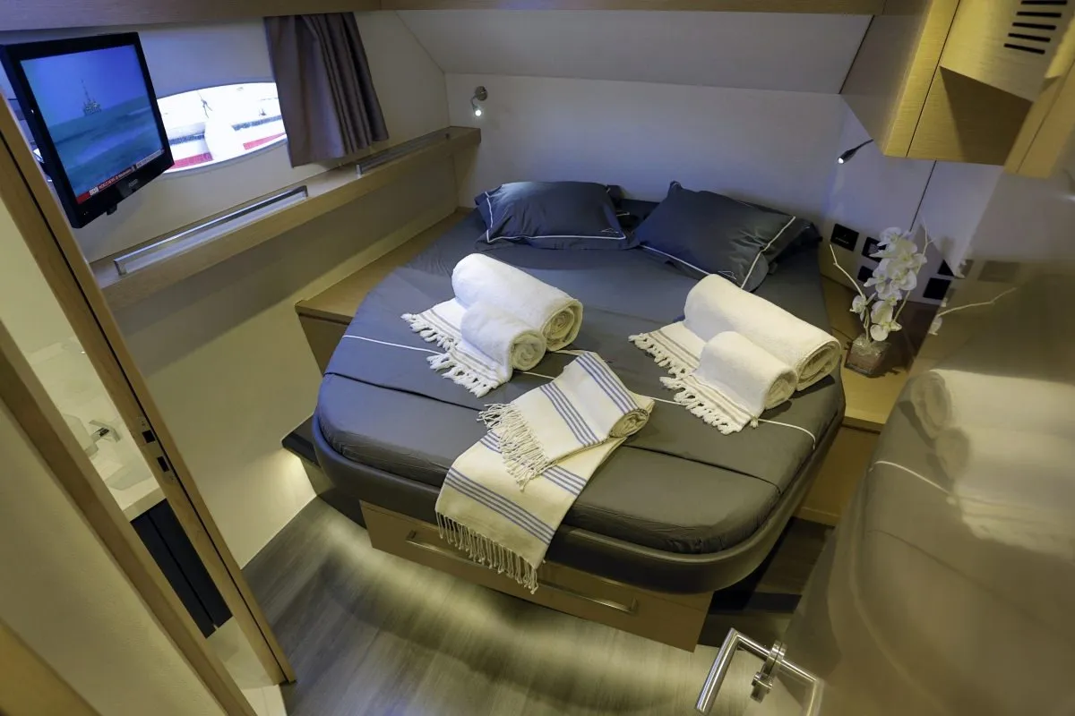 High Jinks, a Fountaine Pajot Sanya 57 sailboat at Athens, Greece