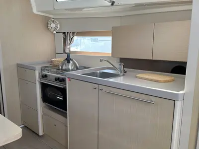 Galley of Tena, a Beneteau Oceanis 38.1 sailboat at Punat, Croatia