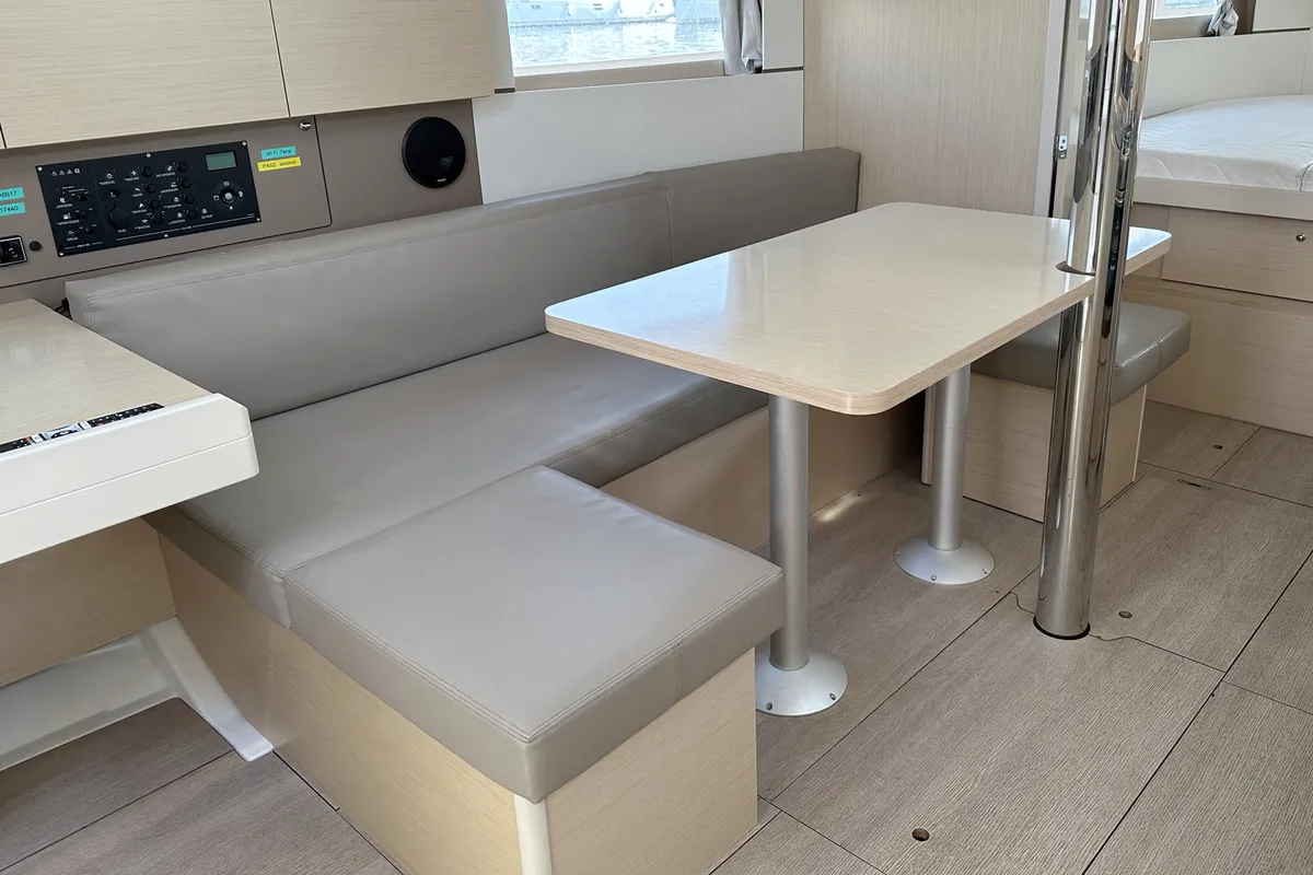 Salon of Tena, a Beneteau Oceanis 38.1 sailboat at Punat, Croatia