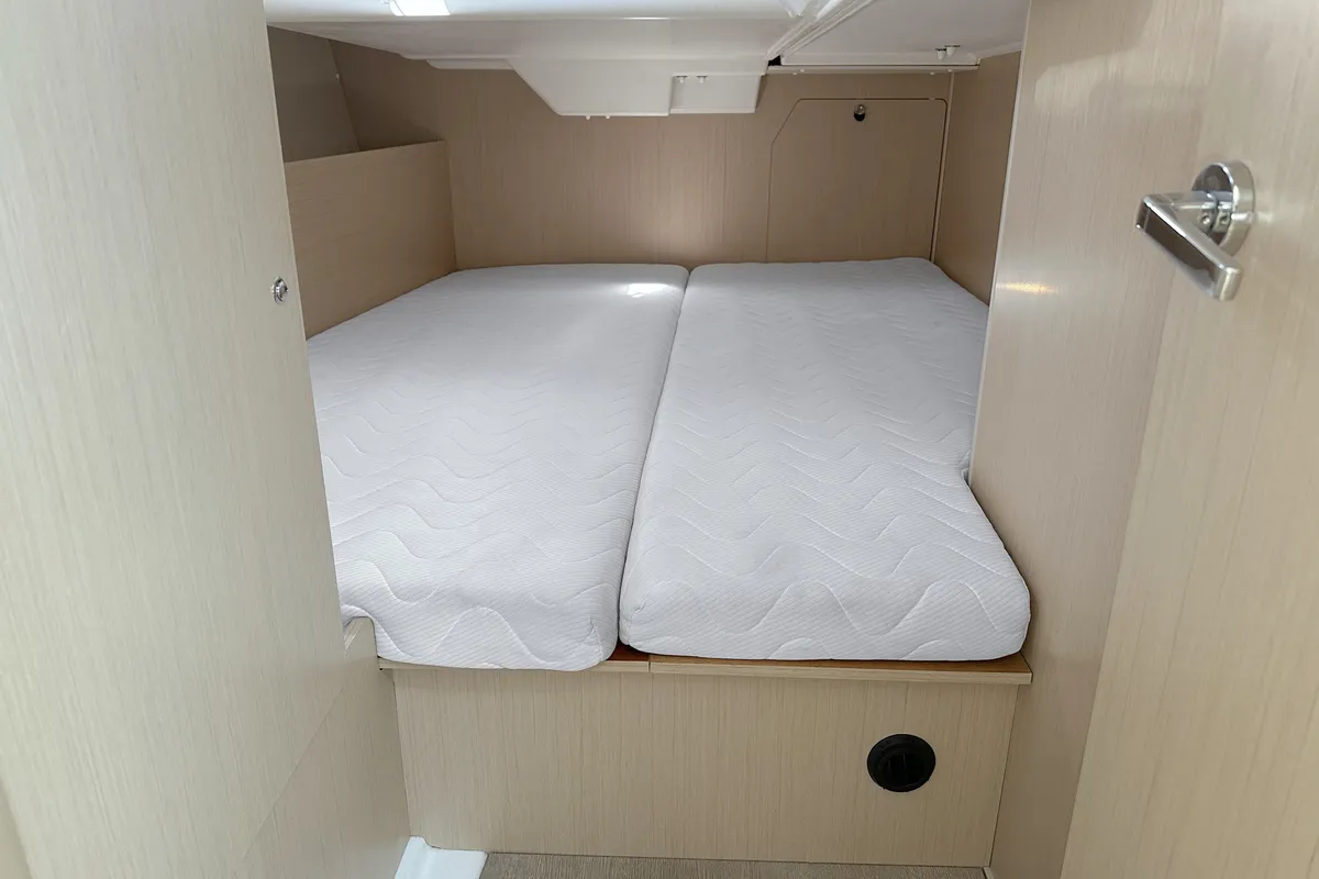 Cabin on Tena, a Beneteau Oceanis 38.1 sailboat at Punat, Croatia