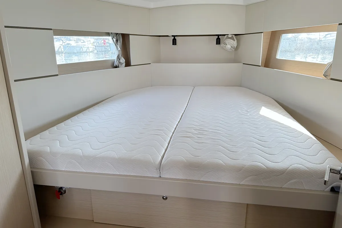 Cabin on Tena, a Beneteau Oceanis 38.1 sailboat at Punat, Croatia