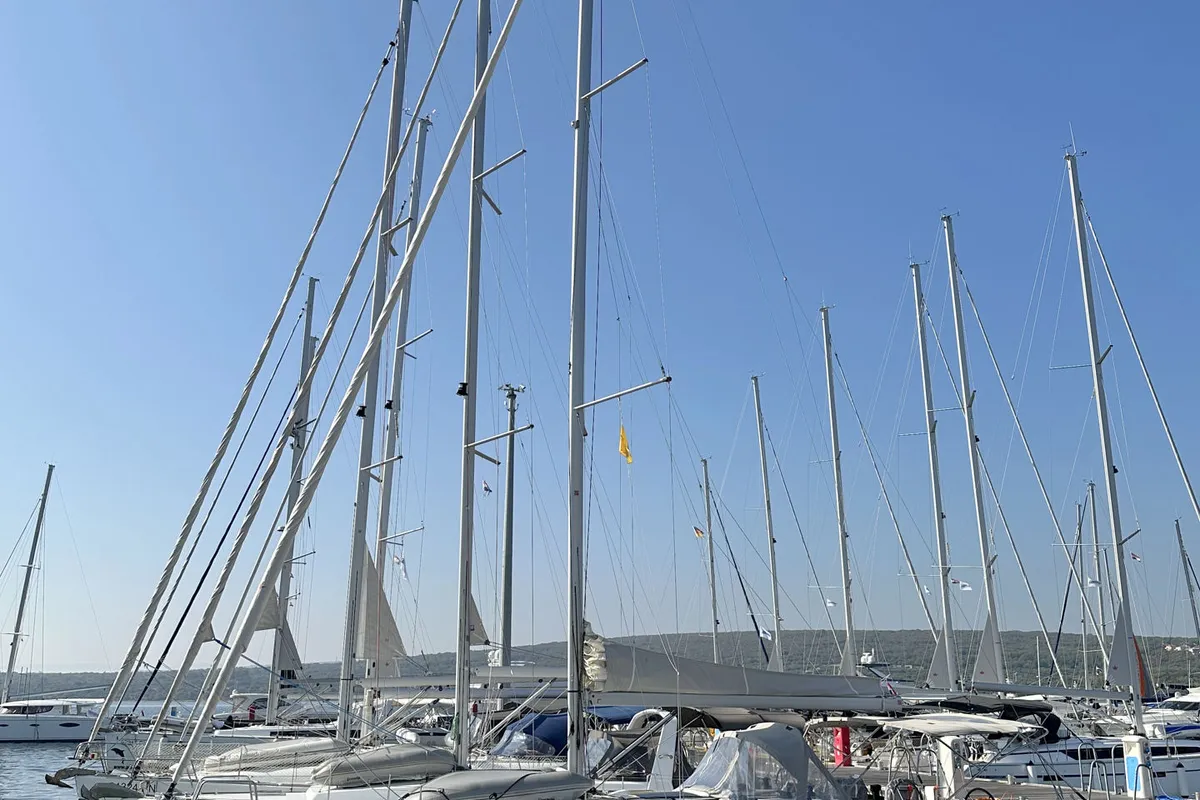 Exterior view of Tena, a Beneteau Oceanis 38.1 sailboat at Punat, Croatia