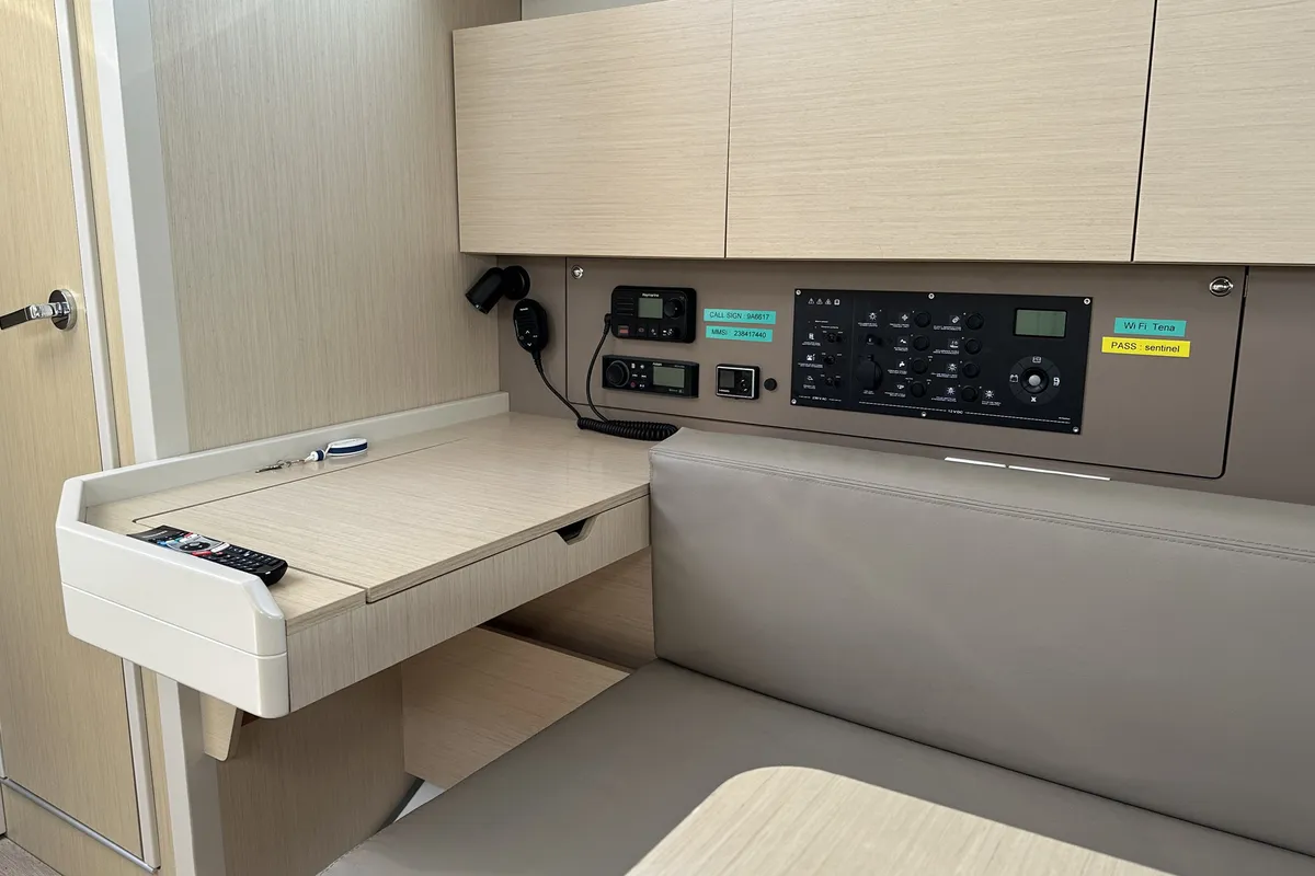 Salon of Tena, a Beneteau Oceanis 38.1 sailboat at Punat, Croatia