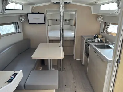 Salon of Tena, a Beneteau Oceanis 38.1 sailboat at Punat, Croatia