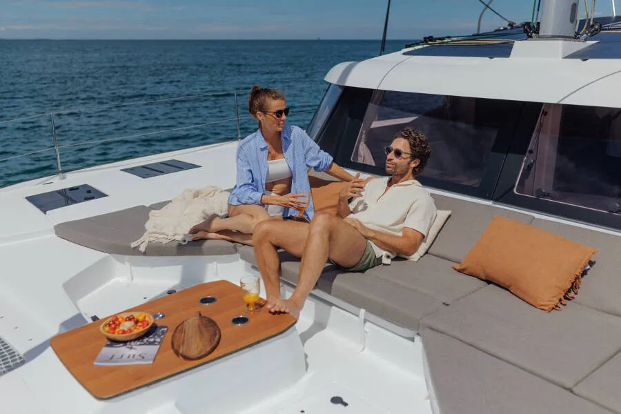 Fountaine Pajot FP 48, a catamaran at es Jonquet, Spain