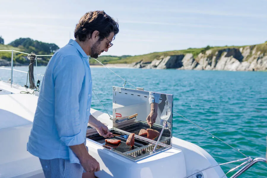 Fountaine Pajot FP 48, a catamaran at es Jonquet, Spain