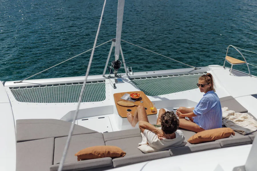 Fountaine Pajot FP 48, a catamaran at es Jonquet, Spain