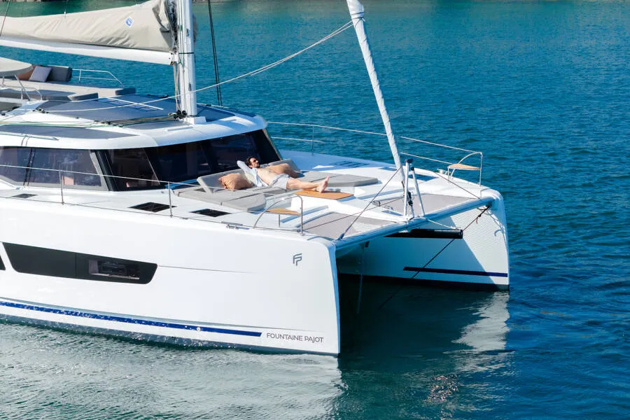 Fountaine Pajot FP 48, a catamaran at es Jonquet, Spain