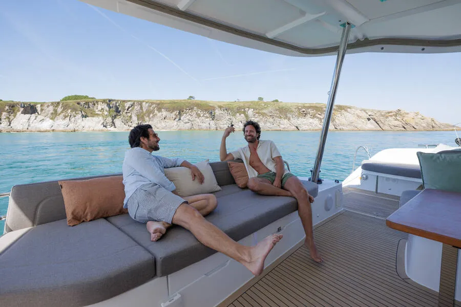 Fountaine Pajot FP 48, a catamaran at es Jonquet, Spain