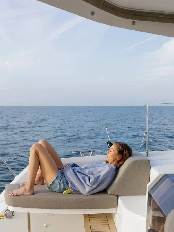 Fountaine Pajot FP 48, a catamaran at es Jonquet, Spain