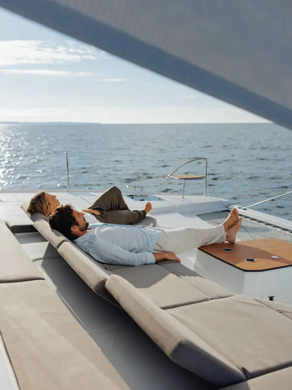 Fountaine Pajot FP 48, a catamaran at es Jonquet, Spain