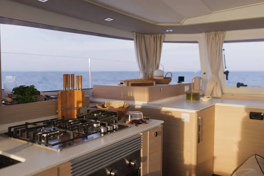 Fountaine Pajot FP 48, a catamaran at es Jonquet, Spain