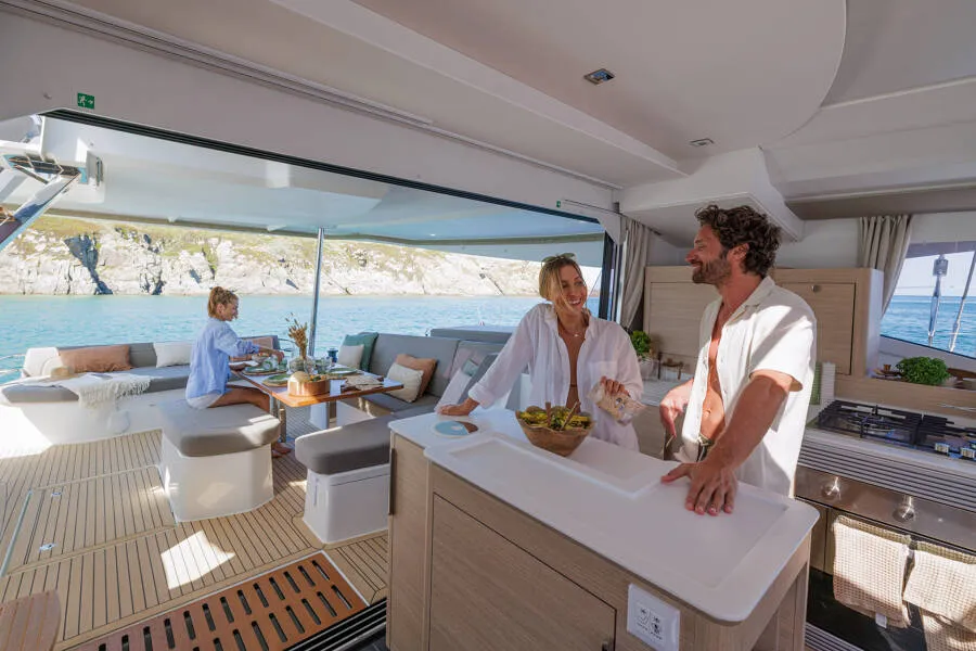 Fountaine Pajot FP 48, a catamaran at es Jonquet, Spain