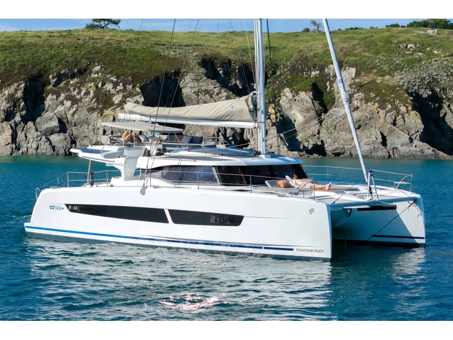 Fountaine Pajot FP 48, a catamaran at es Jonquet, Spain