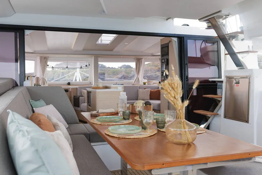 Fountaine Pajot FP 48, a catamaran at es Jonquet, Spain
