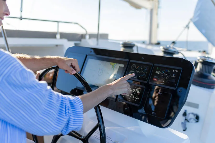 Fountaine Pajot FP 48, a catamaran at es Jonquet, Spain