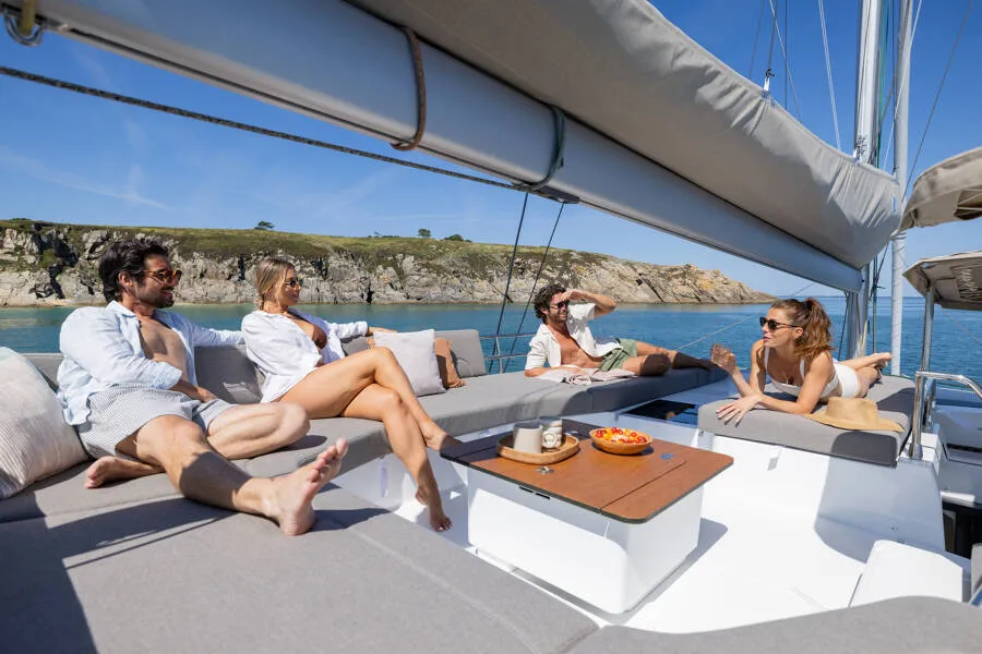 Fountaine Pajot FP 48, a catamaran at es Jonquet, Spain