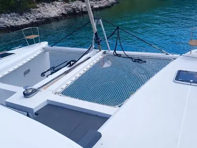 Deck of Nathalie, a Lagoon 450 S catamaran at Split, Croatia