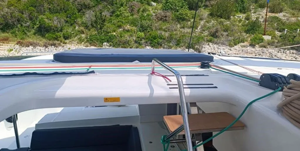 Deck of Nathalie, a Lagoon 450 S catamaran at Split, Croatia