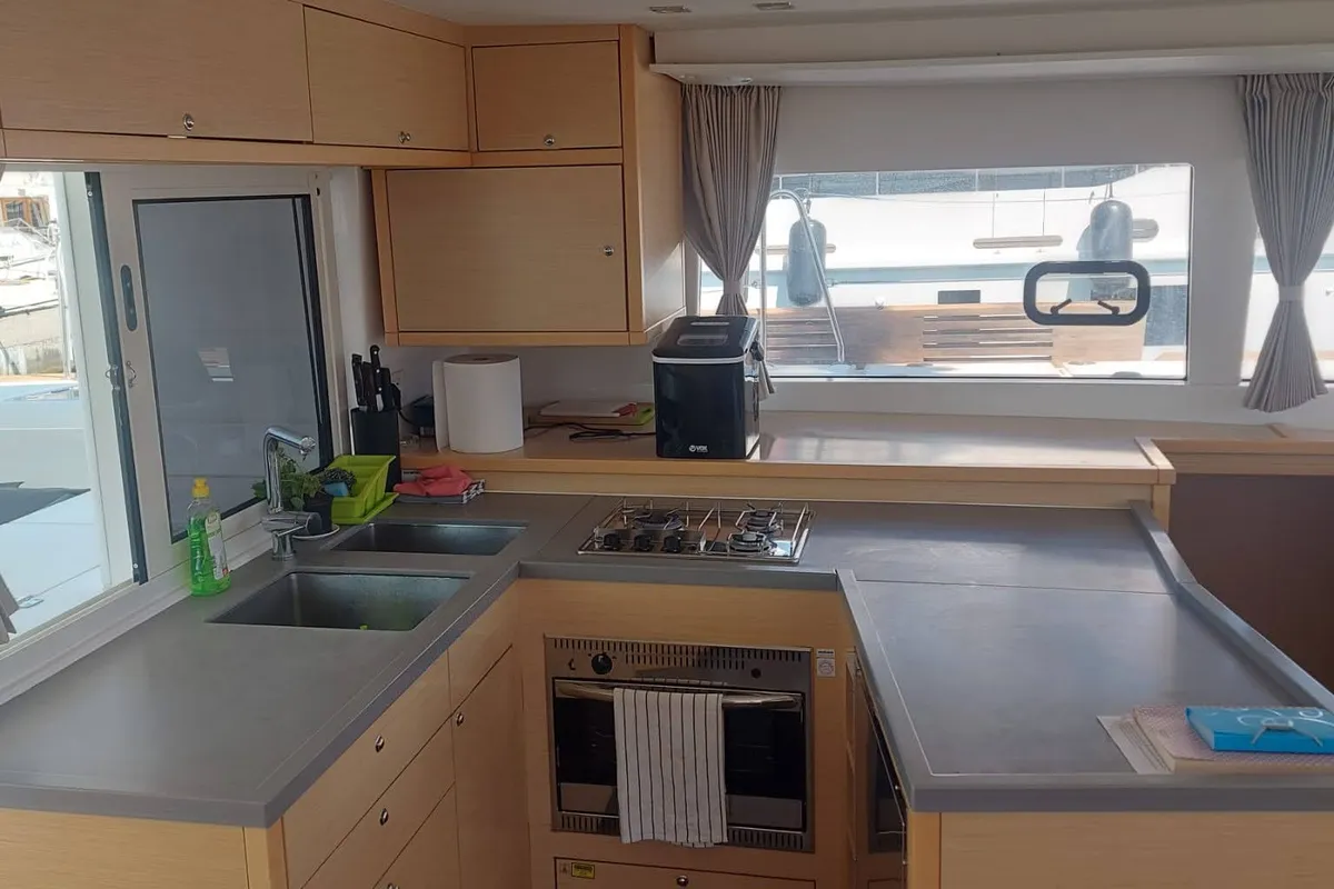 Galley of Nathalie, a Lagoon 450 S catamaran at Split, Croatia