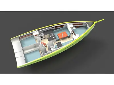 Floor plan of Caribbean Dandy, a RM 1180 sailboat at La Favière, France