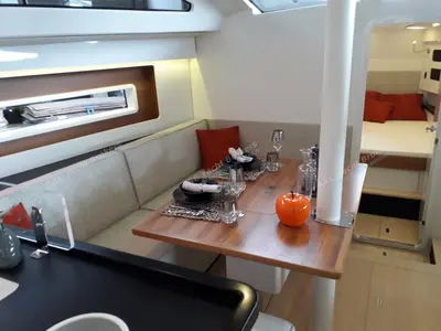 Salon of Caribbean Dandy, a RM 1180 sailboat at La Favière, France