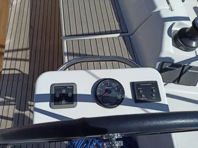Cockpit of Esko (ex Manca), a Dufour 390 GL sailboat at Grad Pula, Croatia