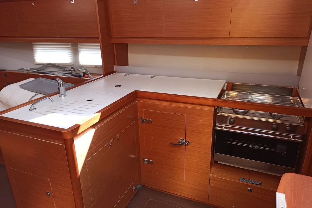 Galley of Esko (ex Manca), a Dufour 390 GL sailboat at Grad Pula, Croatia