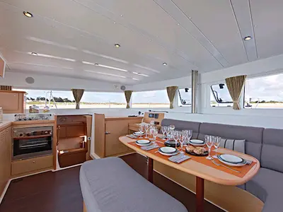 Salon of PirElli, a Lagoon 42 catamaran at Sant Antoni de Portmany, Spain