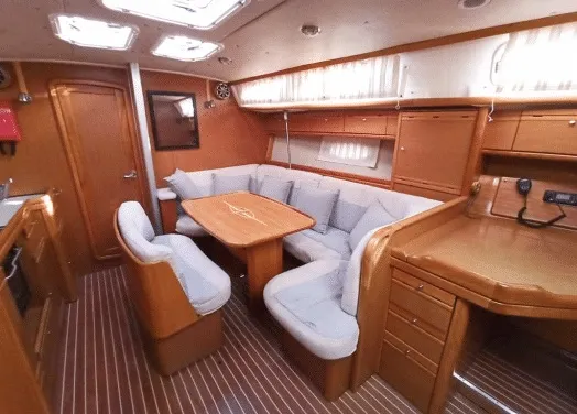 Salon of Santana, a Bavaria Cruiser 40 sailboat at Volos, Greece
