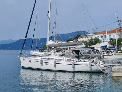 Exterior view of Santana, a Bavaria Cruiser 40 sailboat at Volos, Greece