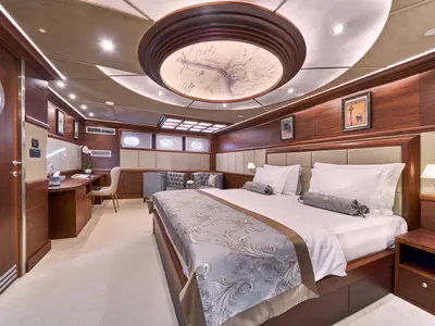 Cabin on Lady Gita, a Gulet Motor sailer motor yacht at Split, Croatia
