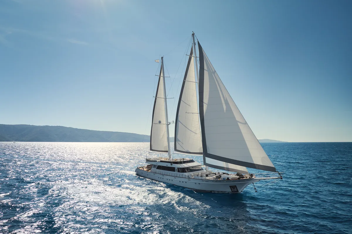 Exterior view of Lady Gita, a Gulet Motor sailer motor yacht at Split, Croatia