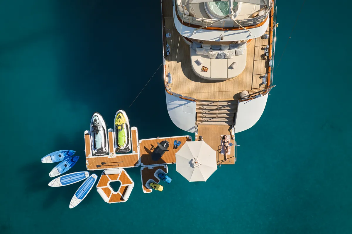 Exterior view of Lady Gita, a Gulet Motor sailer motor yacht at Split, Croatia