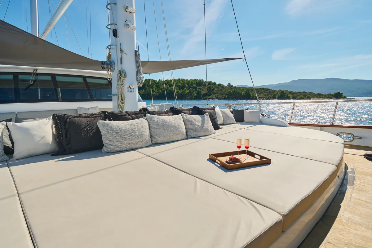 Exterior view of Lady Gita, a Gulet Motor sailer motor yacht at Split, Croatia