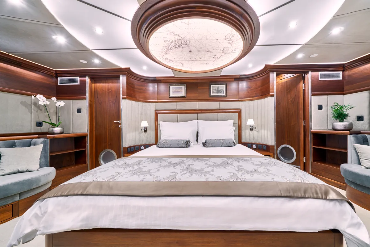 Cabin on Lady Gita, a Gulet Motor sailer motor yacht at Split, Croatia