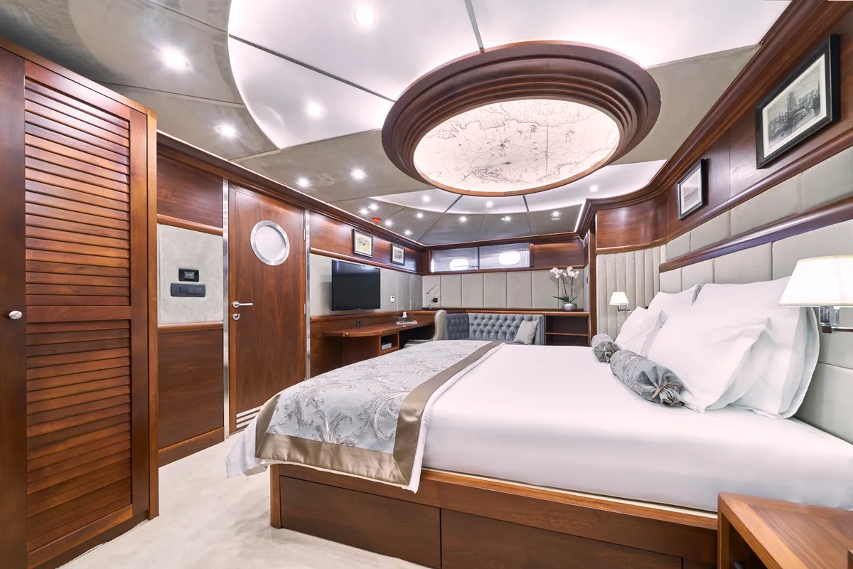 Deck of Lady Gita, a Gulet Motor sailer motor yacht at Split, Croatia