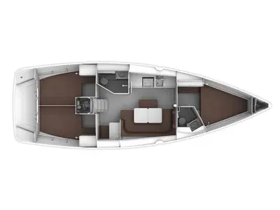 Floor plan of AF-B41C, a Bavaria Cruiser 41 sailboat at Athens, Greece
