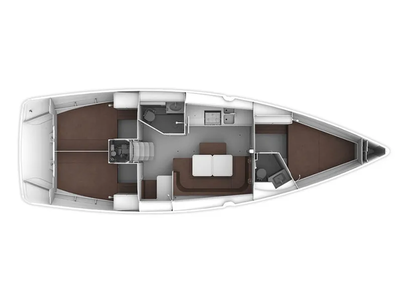 Floor plan of AF-B41C, a Bavaria Cruiser 41 sailboat at Athens, Greece