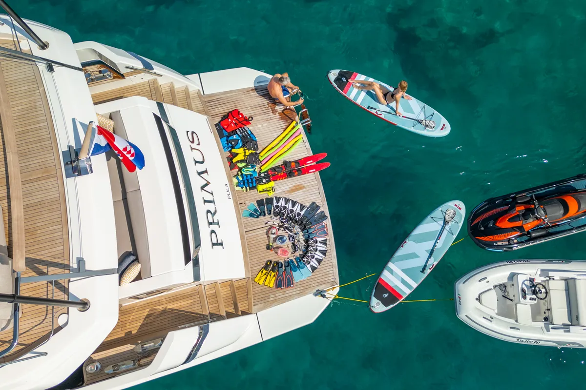 Primus, a San Lorenzo SL 96 motor yacht at Seget Donji, Croatia