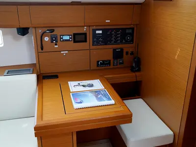 Cockpit of Sunlark, a Jeanneau 54 sailboat at Marmaris, Turkey