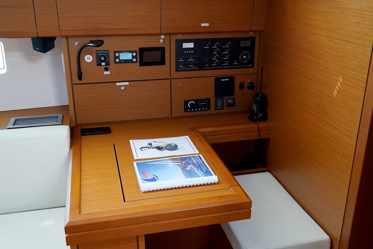 Cockpit of Sunlark, a Jeanneau 54 sailboat at Marmaris, Turkey