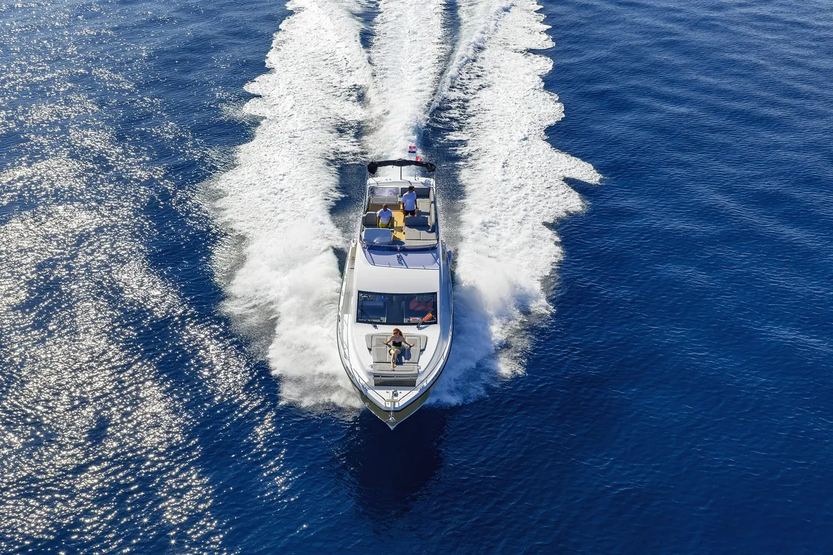 Tireless Too, a Sealine F430 motor yacht at Grad Kaštela, Croatia
