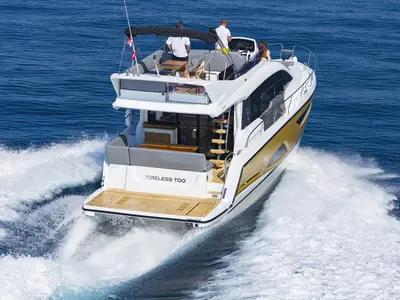 Tireless Too, a Sealine F430 motor yacht at Grad Kaštela, Croatia