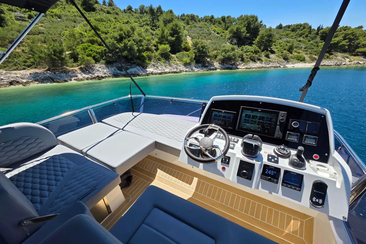 Tireless Too, a Sealine F430 motor yacht at Grad Kaštela, Croatia