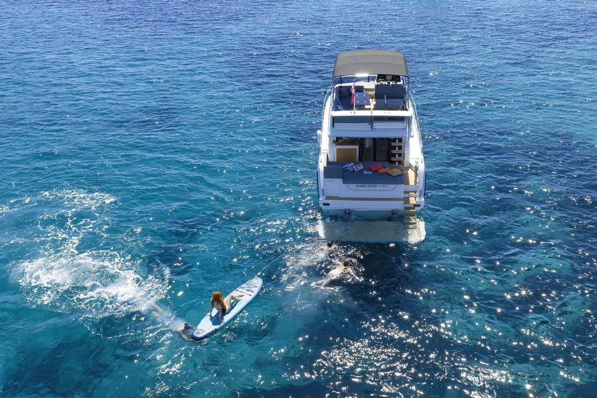 Tireless Too, a Sealine F430 motor yacht at Grad Kaštela, Croatia